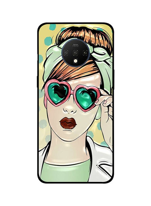 Theodor - Protective Case Cover For Oneplus 7T Girl Heart Glasses