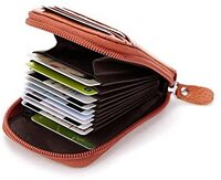 Generic Women Zipper Credit Card Holder Fashion Genuine Leather Wallet Id Holder Bag