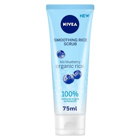 Nivea Face Smoothing Rice Scrub With Organic Rice And Bio Blueberry For Normal Skin 75ml