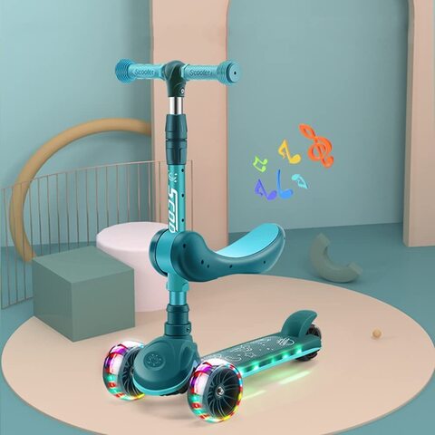 Children&rsquo;s Scooter 2-12 Years Old Can Sit In Children&rsquo;s Car Music Three or Four Wheel Scooter Foldable Portable Scooter