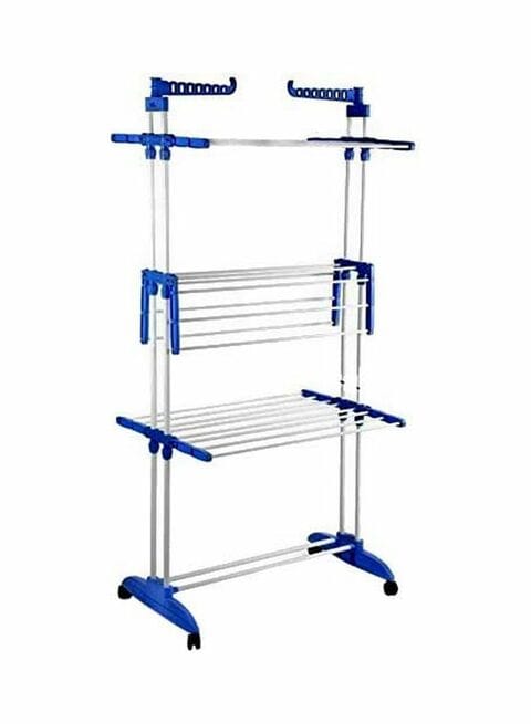 Shop Household Clothes Drying Rack White/Blue Online