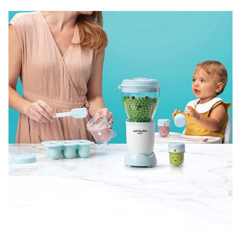 Nutribullet NBY 1812 Baby Blender Blue And White 18 Pieces