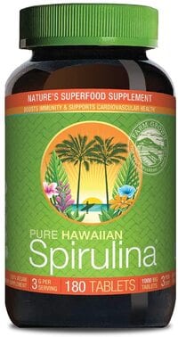 Nutrex Hawaii Pure Hawaiian Spirulina-1000 Mg Tablets 180 Count, Vegan, Non-Gmo, Non-Irradiated, Superfood Supplement &amp; Natural Multivitamin
