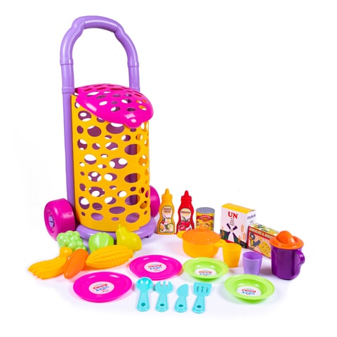 Dede Toy Trolley Food Set - 22 Pcs