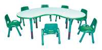 Rbwtoys Multi Activity Plastic Adjustable Curve Shaped Table Chair Set For Kids RW-17136 Size: 180&times;90&times;37cm