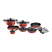 Tefal G6 Tempo Flame Cookware Set Red And Black 14 PCS