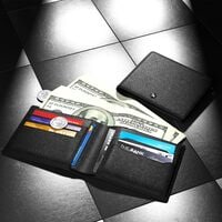 Levelo Billfold Men&#39;s Genuine Saffiano Wallet: Saffiano Leather, 8 Card And 1 Cash Compartment, Levelo Metal Signature Logo
