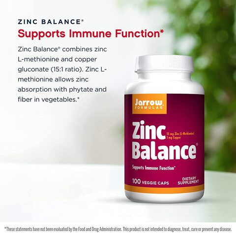 Jarrow Formulas Zinc Balance 15 mg, Supports Immune And Antioxidant Protection,