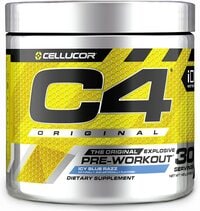 Cellucor C4 Original Pre Workout Powder Energy Drink Supplement For Men &amp; Women With Creatine, Caffeine, Nitric Oxide Booster, Citrulline &amp; Beta Alanine, Icy Blue Razz, 30 Servings