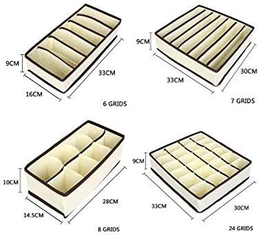 Pcs/Set Storage Box Non-woven Fabric Cardboard Foldable Case Divider For Necktie Bra Sock Underwear Organizer Container Home Closet Organizer Boxes for Storage