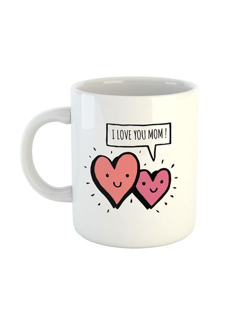 Heatbeat I Love You Mom - Printed Coffee Mug White