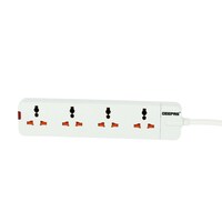 Geepas 4 Way Extension Socket 13A - Extension Lead Strip With LED Indicators | Extra Long Cord With Over Current Protected | Ideal For All Electronic Devices