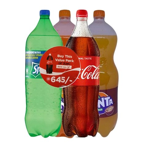 Buy Coca Cola Soda Assorted 2L x Pack Of 4 Online - Carrefour Kenya
