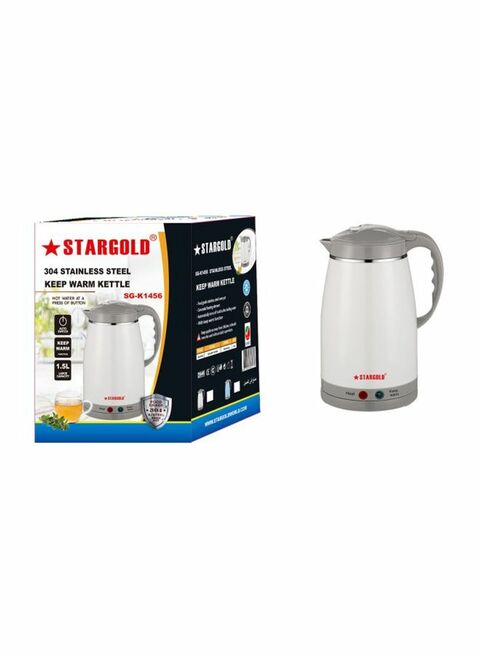 Stargold - Electric Kettle 1.5L SG-K1456 White/Grey