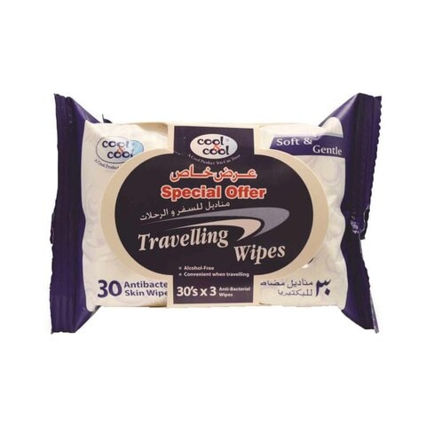 Cool And Cool Travelling Fresh Wipes 30 countx3