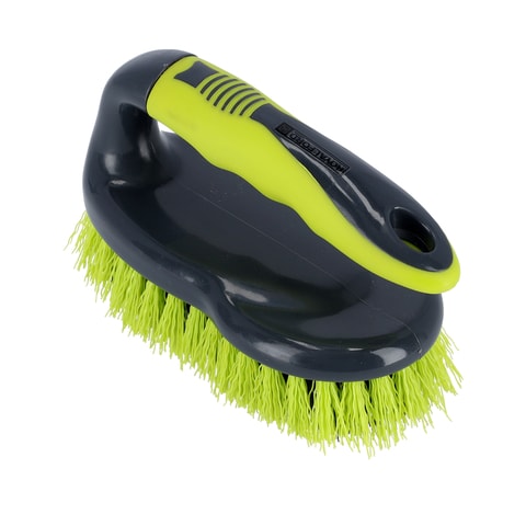 Royalford Portable Scrubbing Brush With Handle &amp; Fine Bristle Ideal For Cleaning Floor, Dishes &amp; More Rf2356Gr