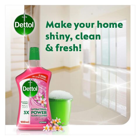 Dettol Antibacterial Power Multi Purpose Jasmine Floor Cleaner 900ml x Pack of 1 + 1 Free