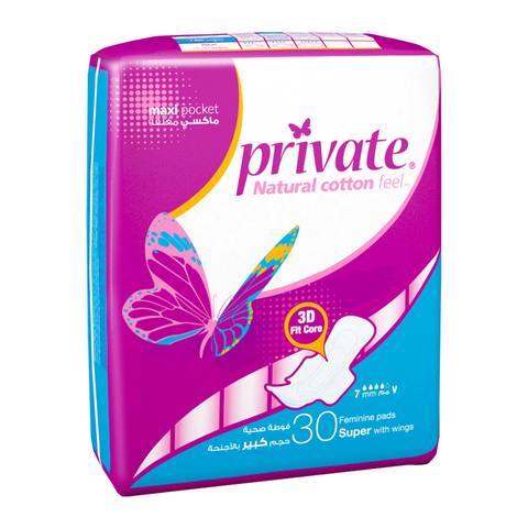 Private Feminine Pads Super 30Pieces