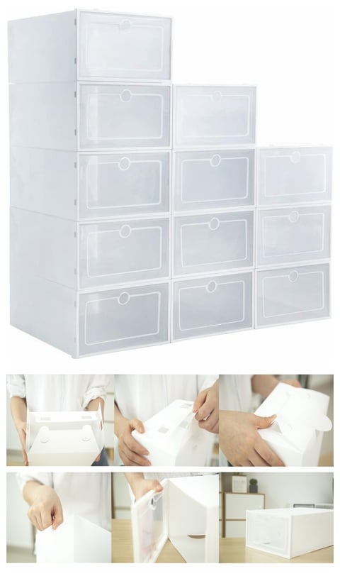 shoe organizer box stackable