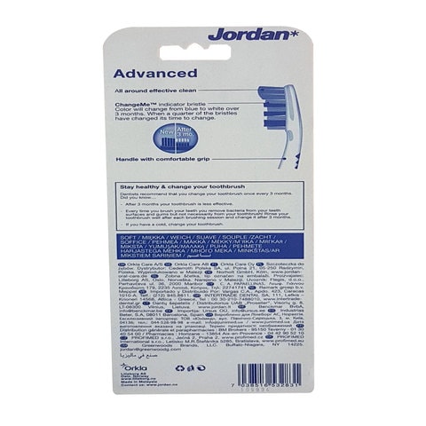 Jordan Advanced Soft Cleaning Toothbrush Multicolour 3 count