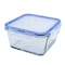 Mondex Glass Food Container With Clips Clear/Blue 400ml+900ml 2 PCS