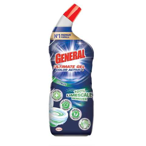 General Toilet Cleaner - Ultimate Gel Color Active 100% Limescale Remover- Citrus 750 Ml