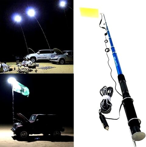 12V Telescopic LED Fishing Rod Outdoor Lantern Camping Lamp Lights White  with IR Remote 4M Rod price in UAE,  UAE