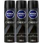 اشتري NIVEA MEN Antiperspirant Spray for Men DEEP Black Carbon 150ml Pack of 3 في الامارات