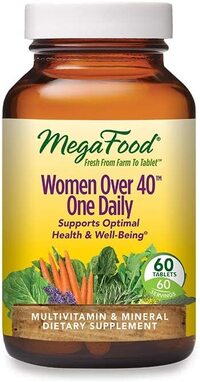 Megafood, Women Over 40 One Daily, Daily Multivitamin And Mineral Dietary Supplement With Vitamins C, D, Folate, Biotin And Iron, Non-Gmo, Vegetarian, 60 Tablets (60 Servings)