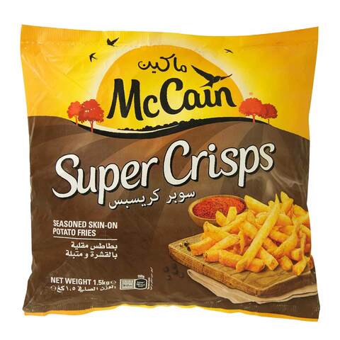 Mccain super crisps seasoned skin-on potato fries 1.5 kg