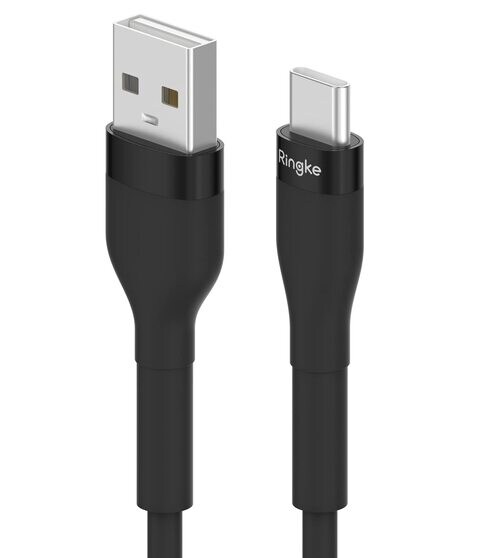 Ringke - Fast Charging Pastel Cable - USB Type - A to Type C - Black (1.2m)