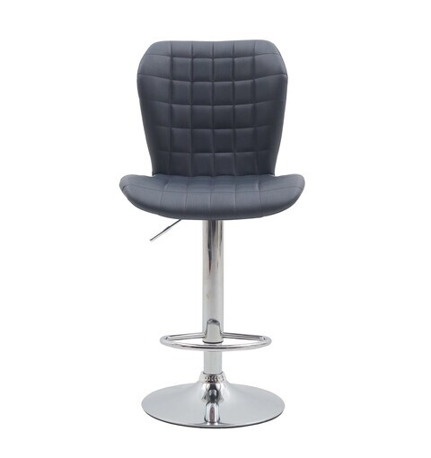 Thea Pu Adjustable Height Bar Stool With Footrest Black