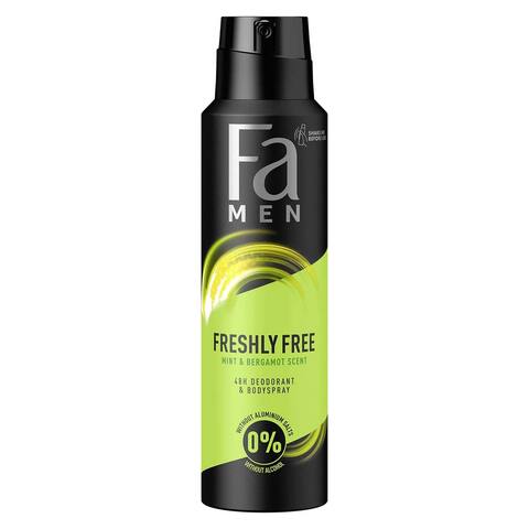 Buy Fa Mint And Bergamot Scent Freshly Free Deodorant Body Spray - 150ml in Egypt