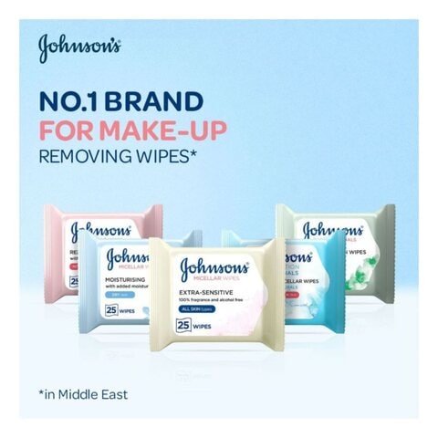 Johnson&#39;s Face Care Daily Essentials Moisturising Cleansing White 25 Wipes