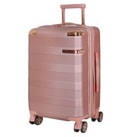 Senator Hard Case Large Luggage Trolley For Unisex ABS Lightweight 4 Double Wheeled Suitcase With Built In TSA Type Lock A5125 Rose Gold