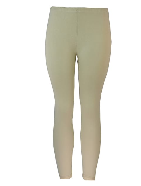 Full Length inner Leggings Cotton 100% with Elasticized Waistband Women Beige 4XL