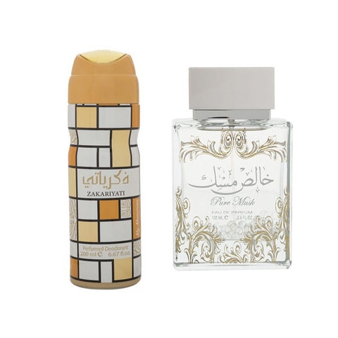 Buy Lattafa Pure Musk Pure Musk Gift Set EDP 100ml + Deodorant Memories  50ml Online - Shop Beauty & Personal Care on Carrefour Saudi Arabia