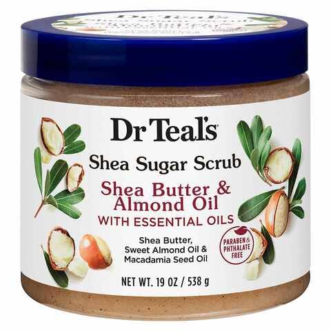 Dr Teal&#39;s Shea Sugar Scrub With Shea Butter And Almond Oil With Essential Oils Beige 538g