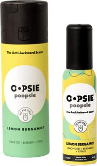 Aromar Oopsie Poopsie Pre-Poo Toilet Spray, Discreet &amp; Portable Original Odor Deodorizer Scents. 2Oz Bottle - Lemon Bergamont
