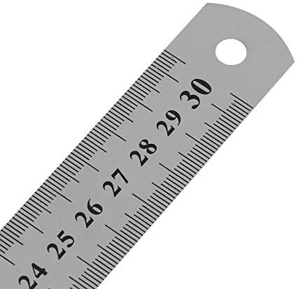 Generic Stainless Steel Metal Ruler 30cm Straight Ruler Measurement Double Sided For Sewing Foot Sewing &amp; School Stationery