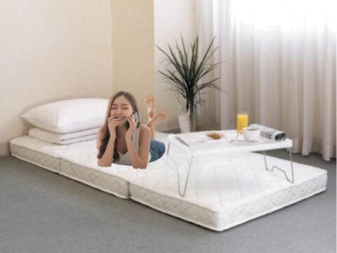 Galaxy Design Folding Foam Travel Mattress White Color Size - Length 190 x Width 90 x Height 8 Cm.