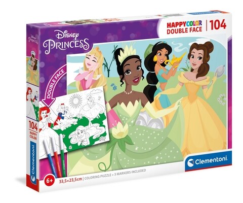 Clementoni Puzzle Double Face princess 104 Pieces