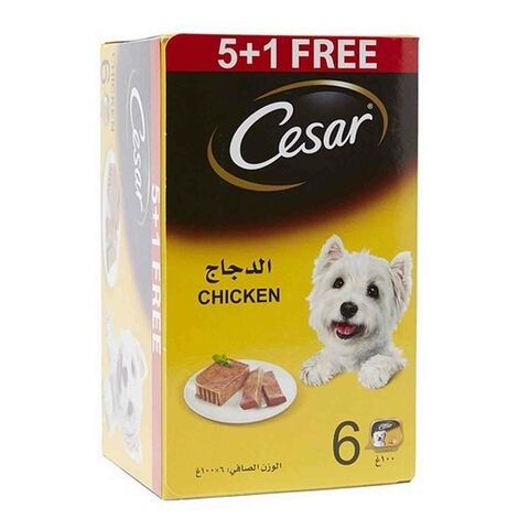 طعام الكلاب الدجاج والدجاج من سيزار 100 جم × 6