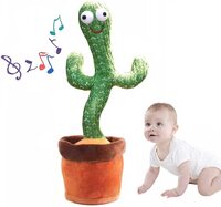 Hlounp Dancing Cactus Electronic Plush Toy With Lighting, Singing Cactus Recording And Repeats What You Say, Cactus Plush Toy For Family Decoration Fun Interactive Toys -120 Songs