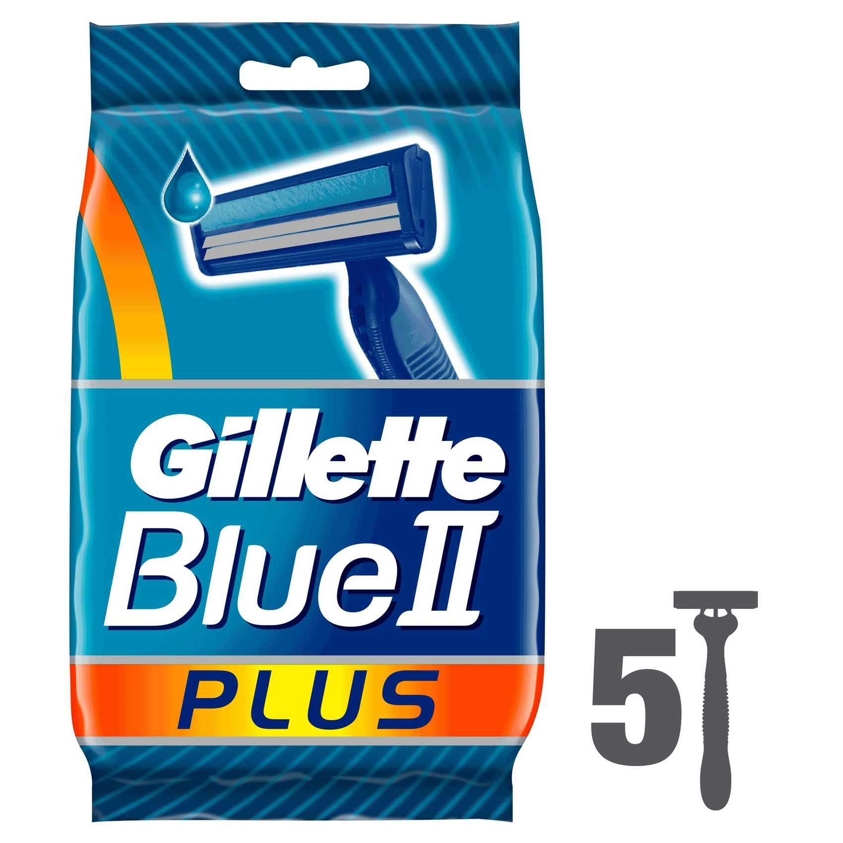 Buy Gillette Blue Ii Plus Mens Disposable Razors 5 Pieces Online Shop