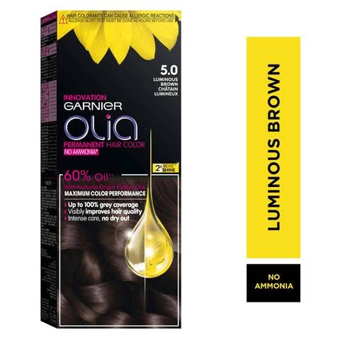 Garnier Olia Ammonia-Free Permanent Hair Colour 5.0 Luminous Brown