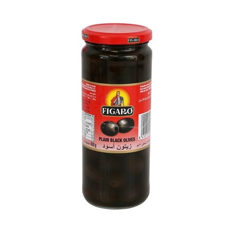 Figaro Plain Black Olives Bottle 450g