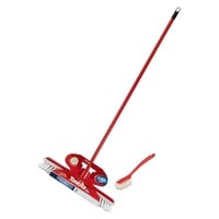 Tonkita Push Broom Stick With Dish Brush Red