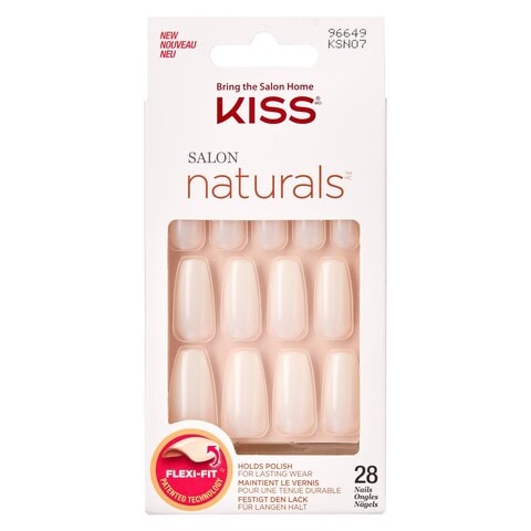 Kiss Salon Naturals False Nails KSN07C White 28 PCS