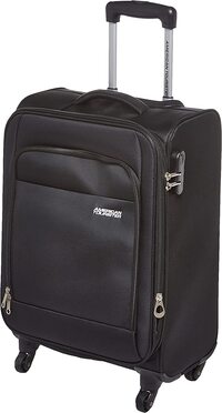 American Tourister Oakland Soft Small Cabin Luggage Trolley Bag, Black, 55 cm